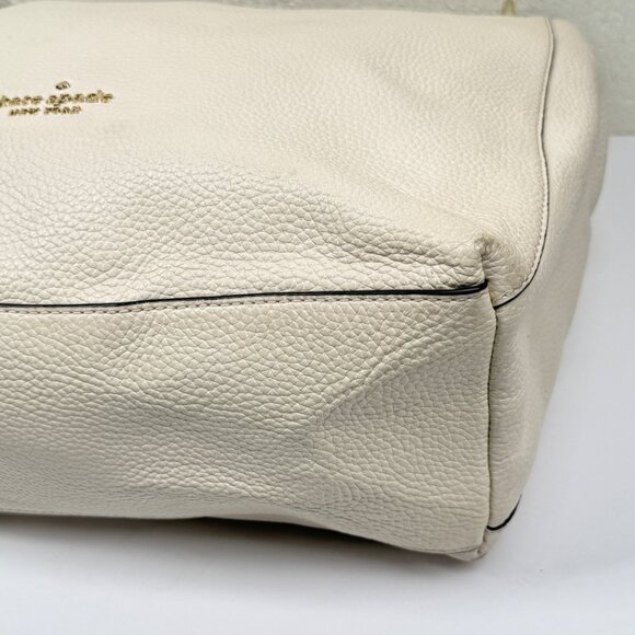 Kate Spade Kat Shoulder Bag Off White Pebbled Leather Slouchy Hobo - Picture 8 of 14